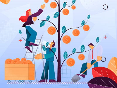 Teamwork Investment concept design flat illustration vector