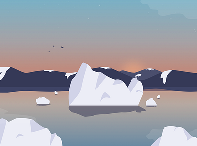 Glacier glacier illustration nature sunset