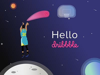 Debut basketball debut dribbble illustration space