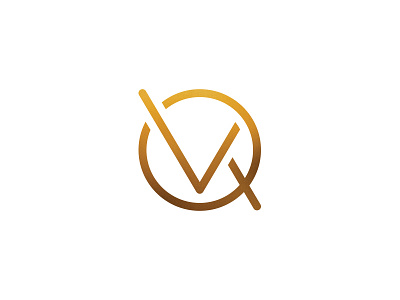 Monogram for VQ gold letters line lines monogram