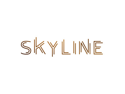 Skyline lineart lettering branding gold lettering line lines logo outline skyline