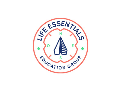 Life Essentials bariol font compass education identity logo paper plane