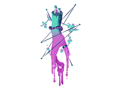 Severed Hand abstract design drawing graphic hand illustration painting severed