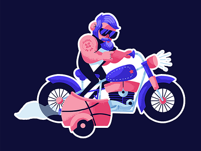 Ride or Die cool dribble illustration motorcycle ride or die rock on sticker sticker mule tattoo
