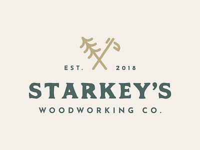 Starkey's Woodworking Co. branding icon logo mark rustic type typography vintage woodworking