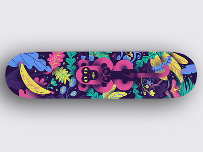 Monkeying Around banana colorful design illustration jungle monkey painting photoshop skate skateboard tropical