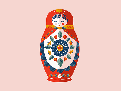 Nesting Doll art cartoon childrens illustration colorful design floral flowers illustration nesting doll painting photoshop russian traditional