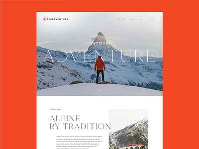 Discover Adventure branding design graphicdesign homepage site swiss switzerland tourism travel ui uidesign ux uxdesign webdesign website