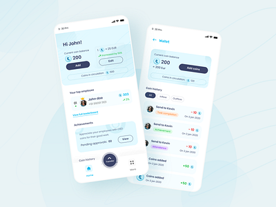 CIED coins - Mobile interface blockchain interface minimal modern ui ux