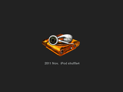 iPod shuffle4 3d design headset icon idea ipod mp3 realism shuffle ui visual yellow