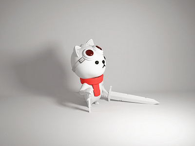 3D Ranger 3d c4d cat character sword