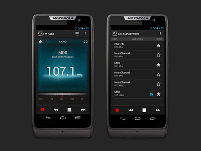 Fm Radio android app black design fm light moto phone radio resign ui ux