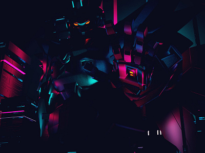 Gundam RX Iron Night gundam，iron，3d，c4d night，neon，light