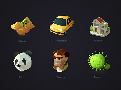 LowPoly iconset