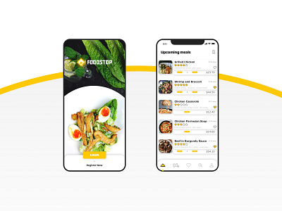 Foodstop app app design delivery design food food app logo meals order price ui ux