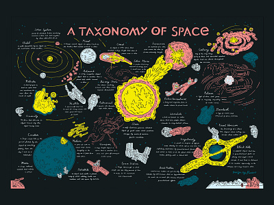 Taxonomy Series — Space custom type illustration lettering