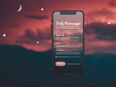 DailyUI 001 SignUp page dailyui001