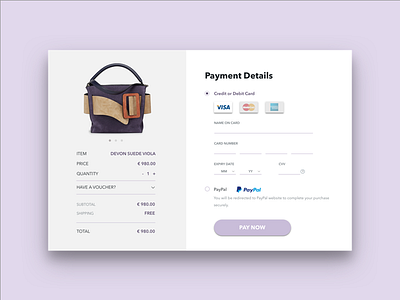 DailyUI 002 Credit Card Checkout