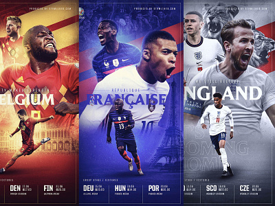 Euro Artwork / BEL FRA ENG artwork branding color design football graphic design illustration sports ui