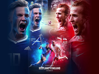 SCOTLAND V ENGLAND / Euro 2021 / Animated Artwork blue branding england euro facebook football instagram red scotland soccer social social media