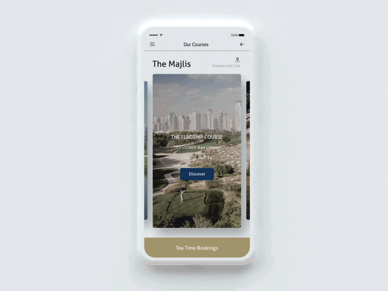 Let's go golfing in Dubai! app golf mobile ui ux