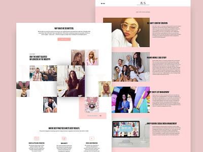 Case Studies + About Page about examples fun header pink white