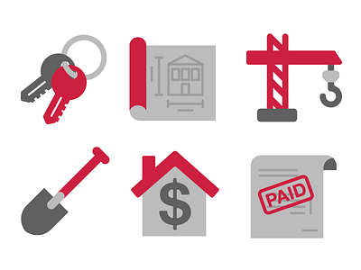Housing Icons flat graphics homes housing icons vector