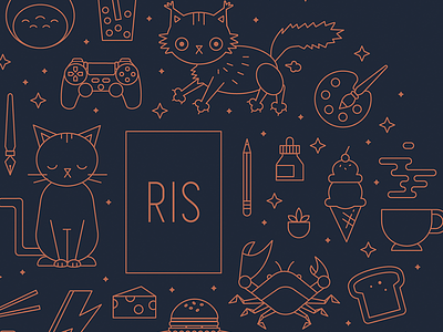 Hi, Ris cats graphic graphic design illustration lineart single line vector