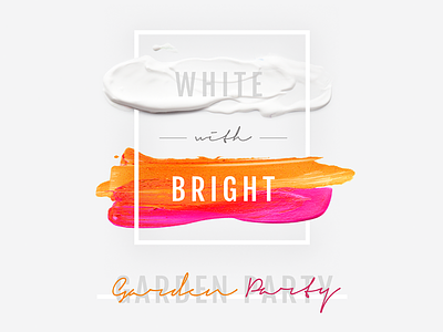 White with Bright graphic header hero image neon paint swatch typography