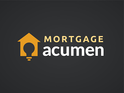 Mortgage Acumen Logo black graphic design house lightbulb logo logo design mortgage negative space negative space logo yellow