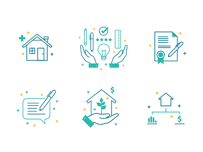 Mortgage Iconset houses icon icons iconset illustration lineart monoline mortgage vector