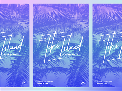 Camp Tiki Island Poster branding design gradient island logo palms poster tiki typography