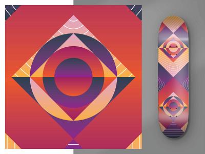 Uptake Skateboards design geometric gradient graphic illustrator shapes skateboard skateboarding skater vector