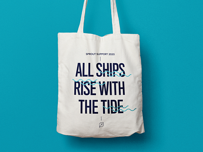 SproutSocial Support Tote design graphic swag tote totebag typography waves