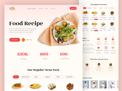 Food recipe Landing page