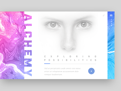 Update №6 Alchemy exploration. designer exploration header preview template webdesign website