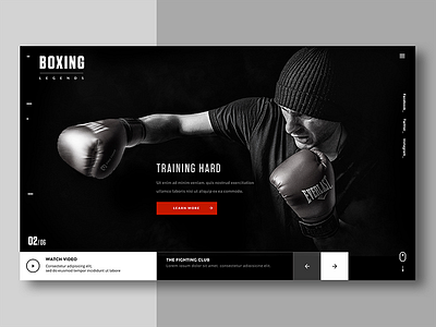 Update №12, "Black is the new Black" boxe design exploration header minimal ui web