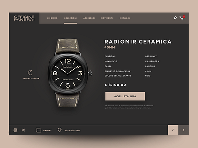 Update №19 Restiling "Radiomir" design exploration header minimal ui watch web