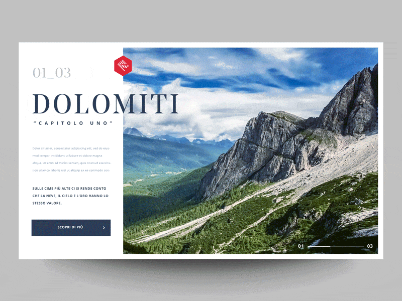 Daily UI "Some fresh air" animation concept design graphics mountains presentation slider trip ui ux webdesign