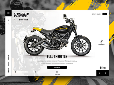 Daily UI - Concept design for "Ducati Scrambler" design ducati motorbike motorcycle scrambler ui ux web website