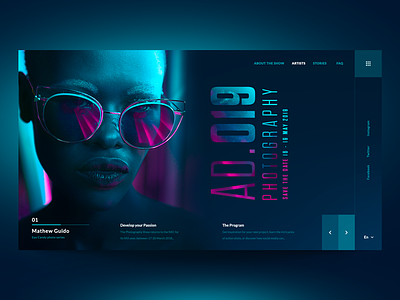 Daily UI "Neon & Shades" design graphic header homepage landing neon one page ui ux website