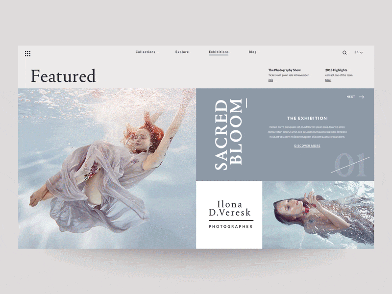 Daily UI "Photography Website Exploration"