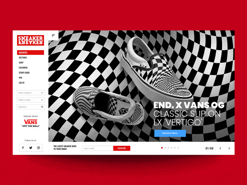 Daily UI "Checkerboard Interaction" animation concept exploration fashion header interaction interface motion principle ui ux vans web webdesign website