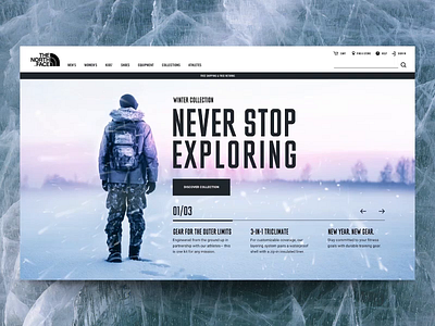 Daily UI "Interface Mounting" animation concept exploration header interface motion principle the north face ui ux web webdesign website