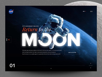Moon Legacy animation concept design exploration header interaction interface moon motion principle ui ux web webdesign