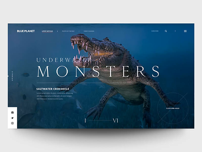 “Blue Planet” Carousel Concept animation concept design exploration header interface principle ui ux web