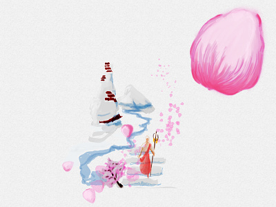 Zen dribbble cherry blossom debut free illustration minimalist sakura wallpaper zen