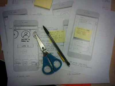 Paper Prototyping concept design ideation iphone mobile paper prototyping service design workflow