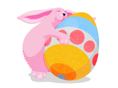 Bunny Hugging Easter Egg bunny easter egg hug pink