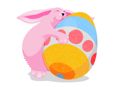 Bunny Hugging Easter Egg